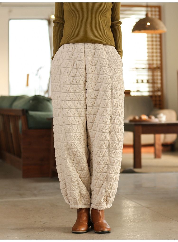 Women Beige & Off-White Loose Fit Striped Cotton Parallel Trousers at Rs  320/piece | Women Trousers in New Delhi | ID: 24420268355